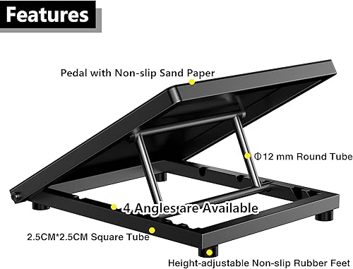 Miniatura 3 de Tabla inclinada profesional de acero para pantorrillas, tabla de equilibrio ajustable con superficie antideslizante para estiramiento de tobillo y