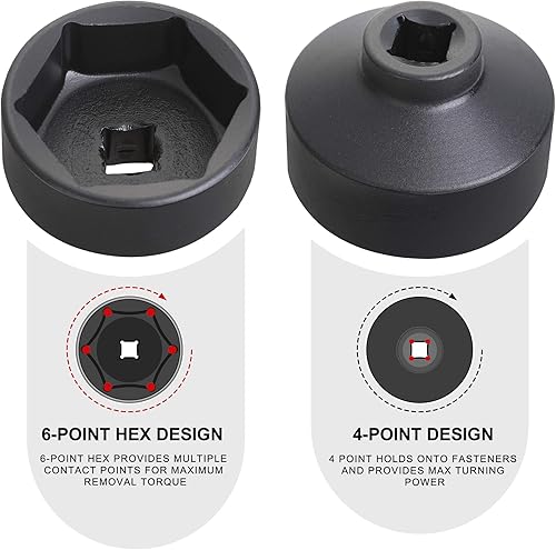 Miniatura 3 de Hromee Herramienta de extracción de tapa de filtro de combustible e instalador 7 piezas de enchufe de recipiente de aceite de perfil bajo 0.945 in