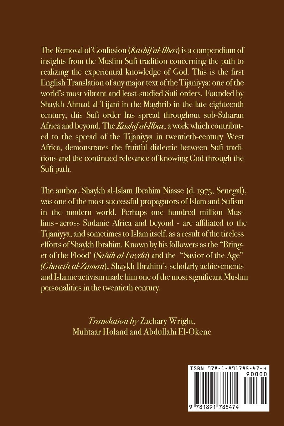 The Removal of Confusion: Concerning the Flood of the Saintly Seal Ahmad al-Tijani