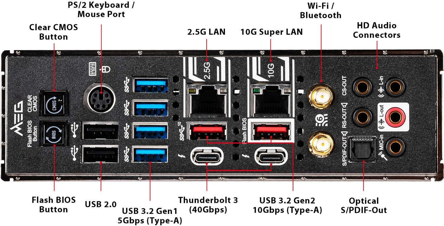 Weekly Top Sale MSI MEG Z490 GODLIKE Gaming Motherboard (E-ATX, 10th Gen Intel Core, LGA 1200 Socket, DDR4, SLI/CF, Triple M.2 Slots, Thunderbolt 3 Type-C, Wi-Fi 6, Mystic Light RGB)