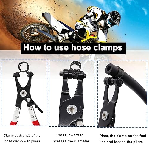 Vista 14 de Tnisesm Juego surtido de 121 abrazaderas de manguera de resorte de 0.27 a 0.86 pulgadas con banda plana giratoria para manguera de combustible