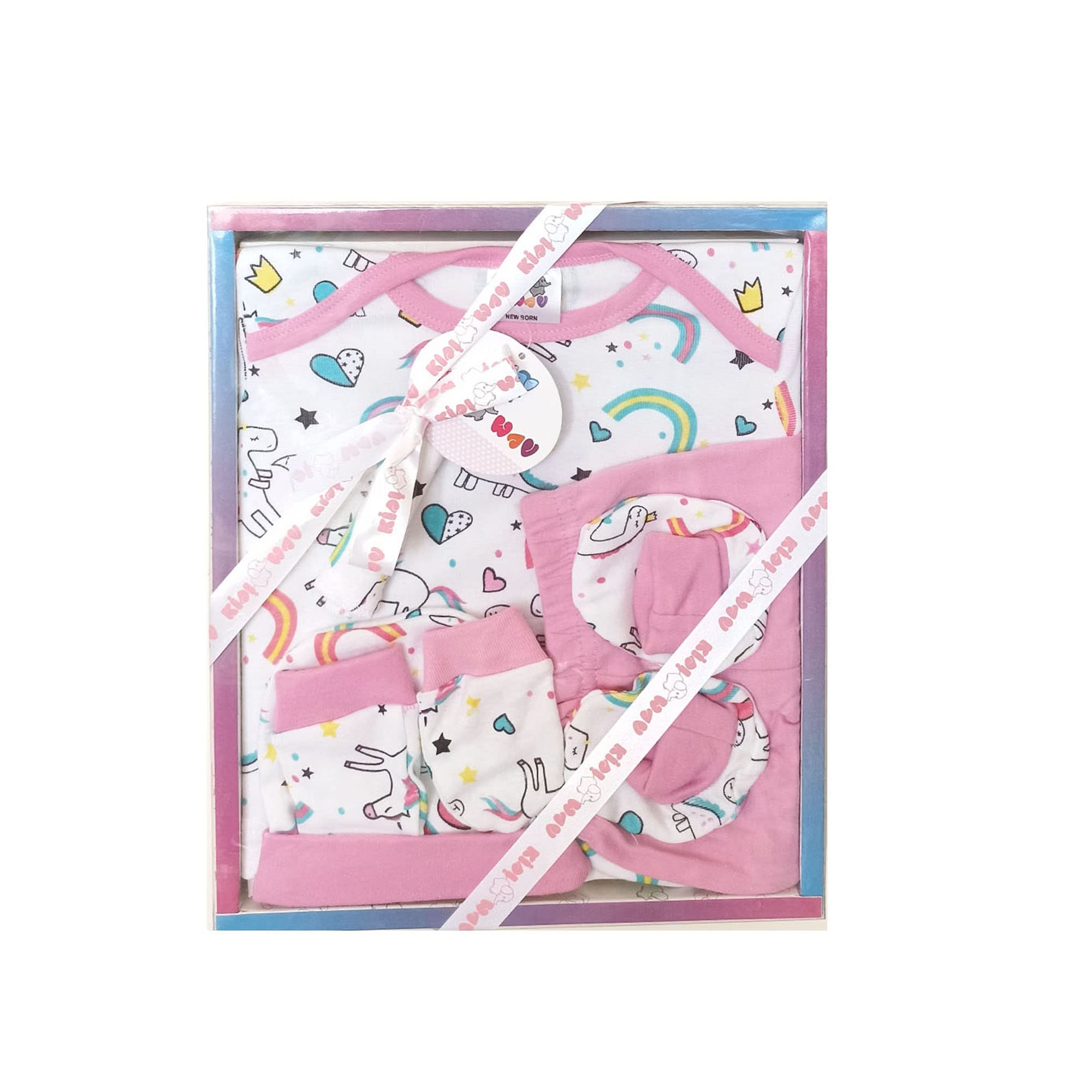 EIO Baby Gifts Set for New Born Unisex Clothing Gift Hamper 6Pcs (Pink)-picture-32