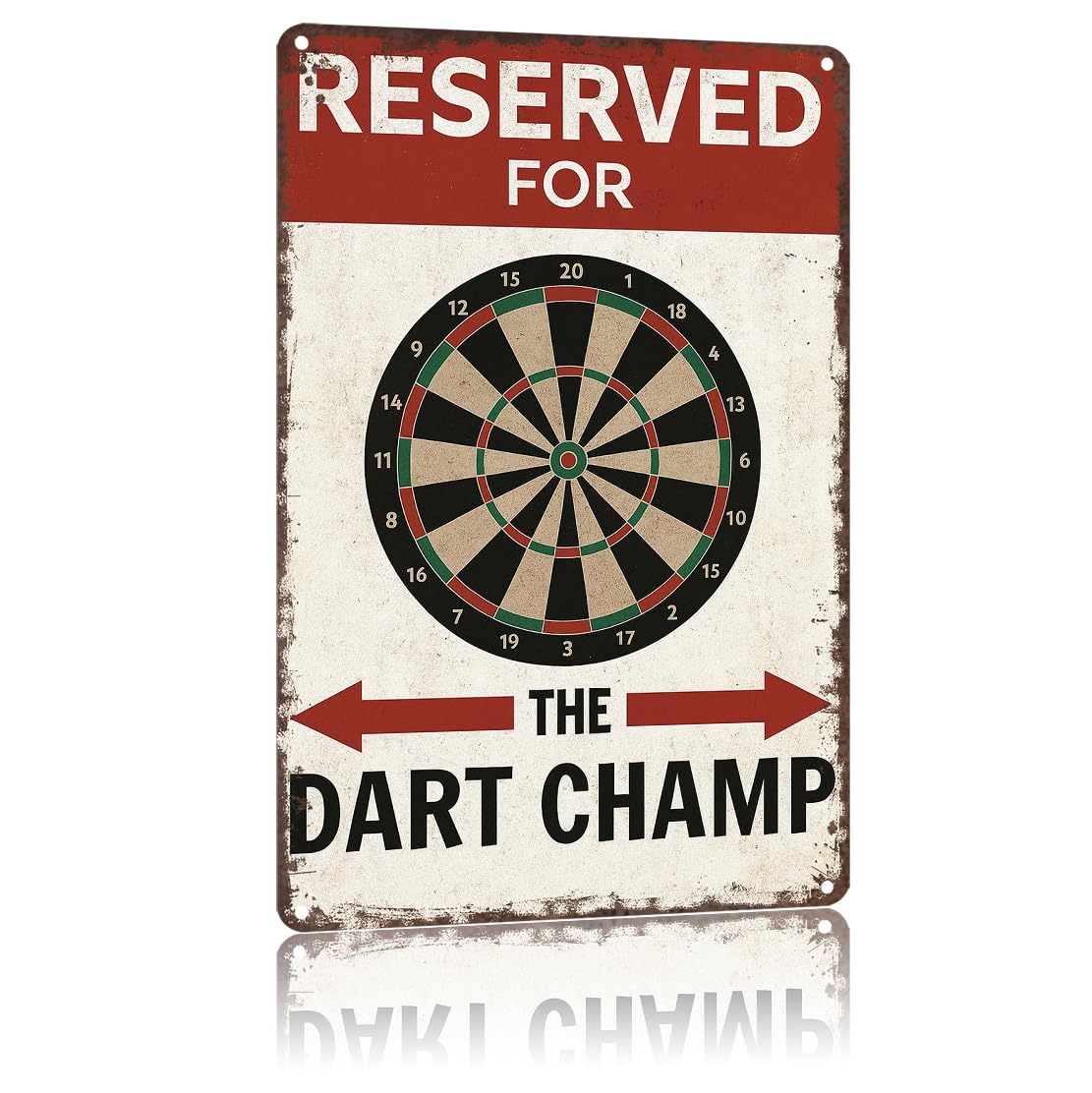 KWQDOZF Funny 8x12inch Dart Champ Aluminum Sign Wall Art