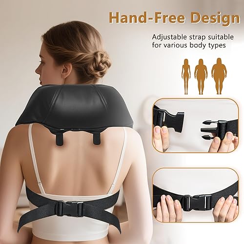 Miniatura 5 de Joyset Masajeador de cuello y hombros con calor, masajeador Shiatsu inalámbrico de cuello y espalda para aliviar el dolor de tejido profundo, masaje