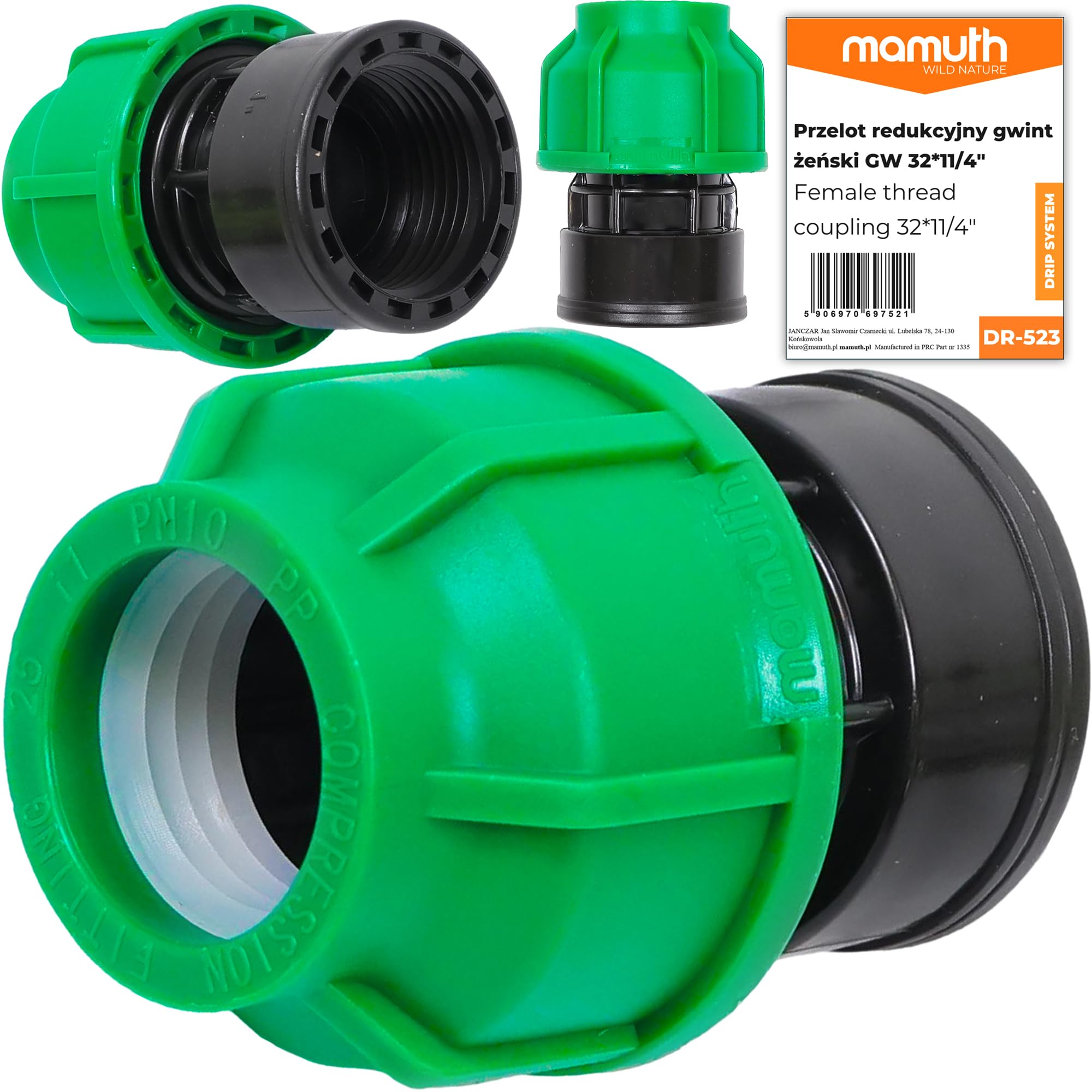 Mamuth Wild Nature Reduction Coupling Gw 32 X 11/4 Inch Pe Connection Mamuth