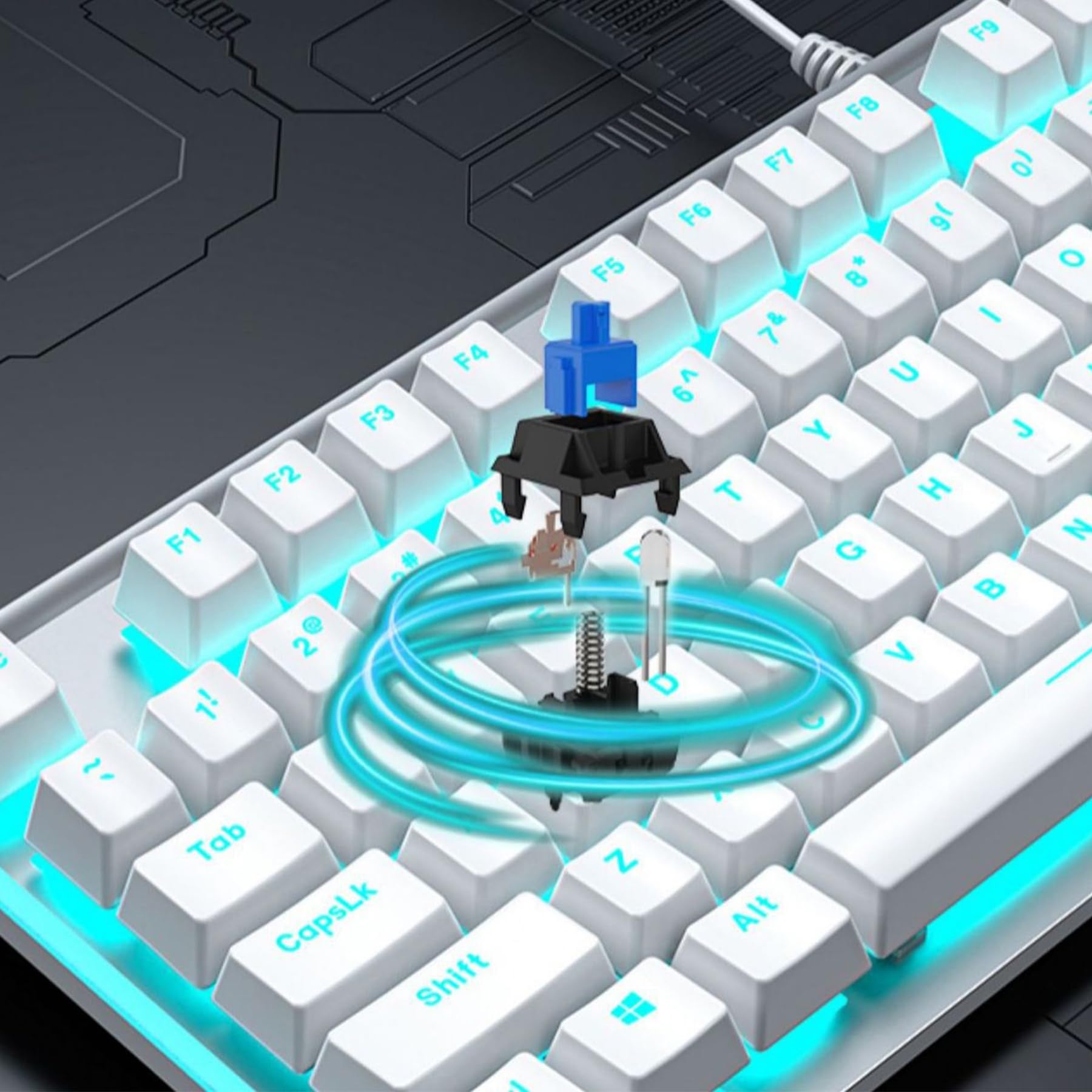 ADMLZQQ Przewodowa klawiatura komputerowa, klawiatura USB Plug Play, duża klawiatura cyfrowa, wielkie litery, składane nóżki, litery zapobiegające uszkodzeniom i zużyciu