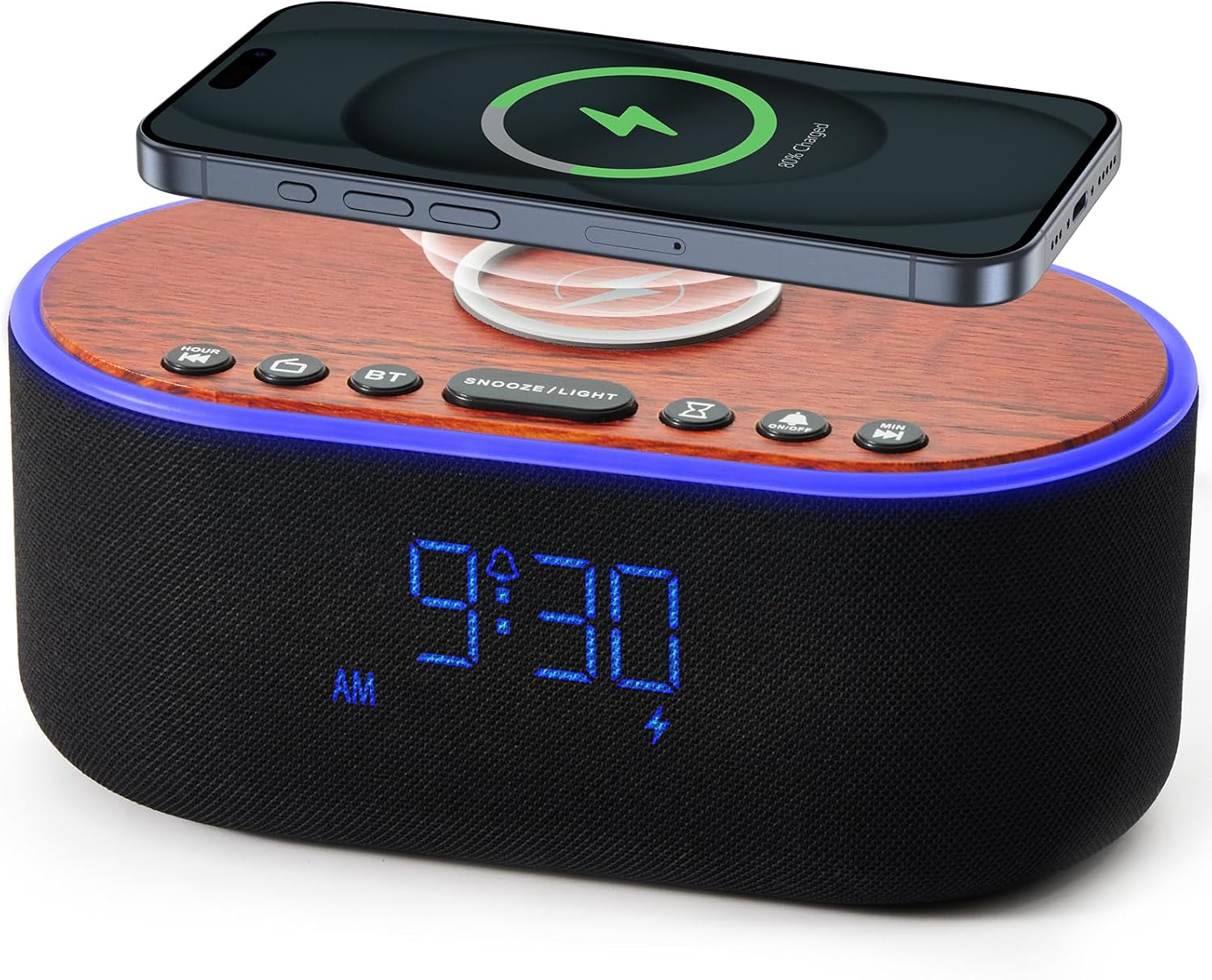 USCCE Alarm Clock Bluetooth FM Radio 10W Stereo Sound Speaker Fast