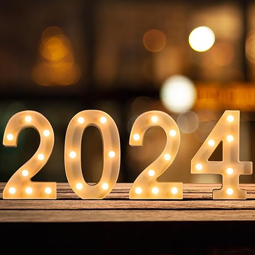 Miniatura 147 de Foaky Número de luz LED decorativo, letrero de número iluminado para luz nocturna, boda, fiesta de cumpleaños, Navidad, hogar, bar, número