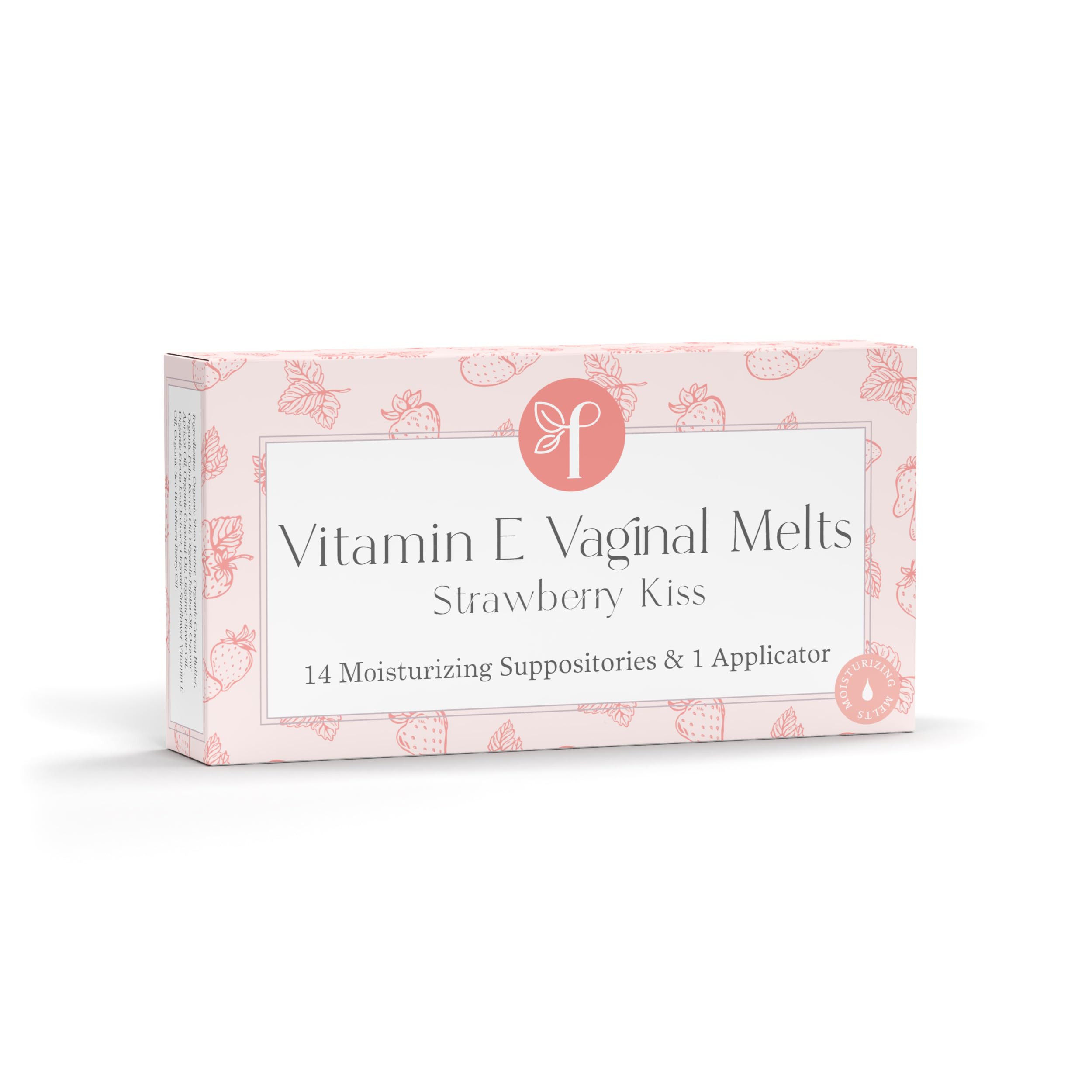 Organic Vaginal Melts – Strawberry – Moisturizes and Refreshes – 14 Count + Applicator