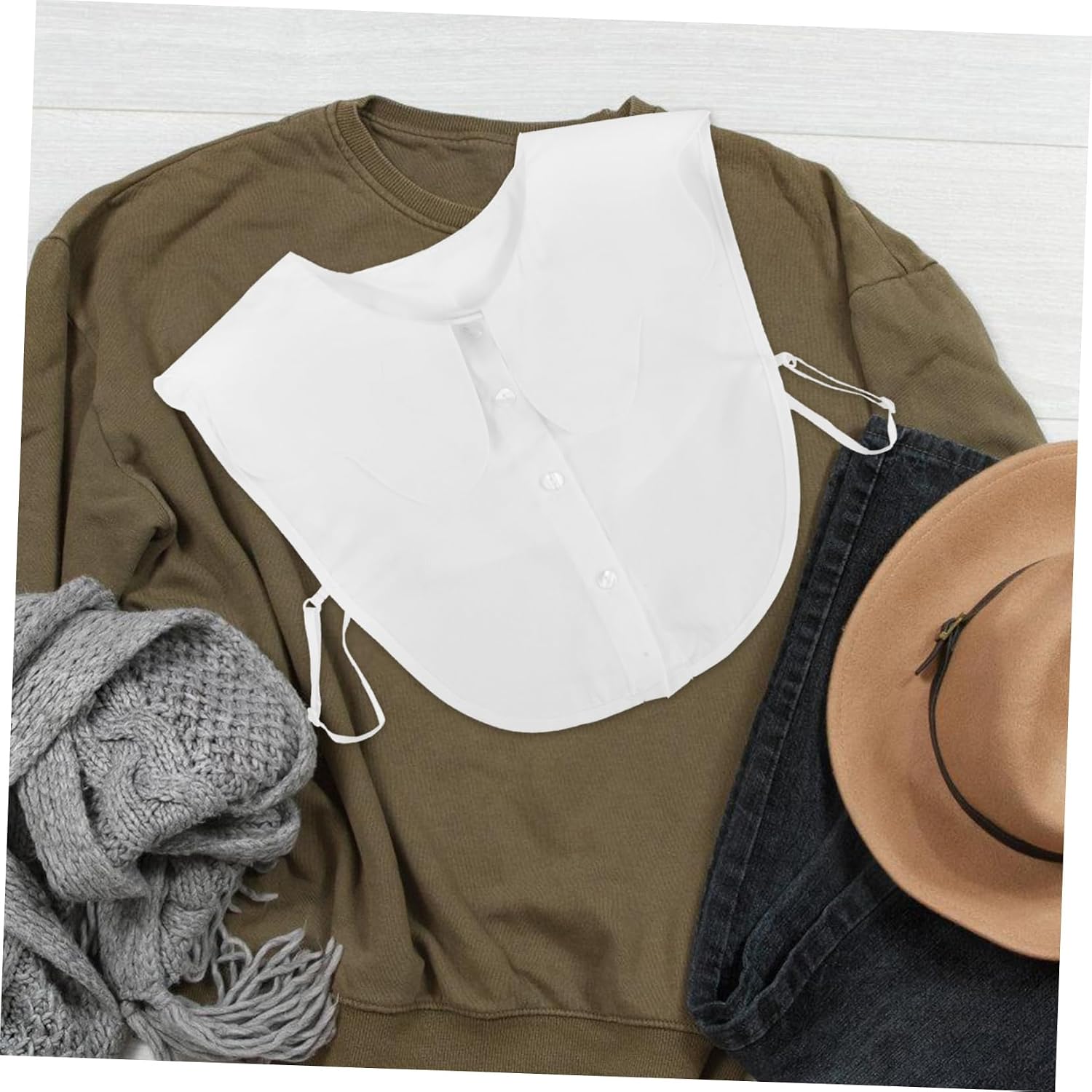 Detachable Faux Collar for Women Stylish Design Breathable Chiffon Layering Accessory for Sophisticated Looks for Fashionable Outfits