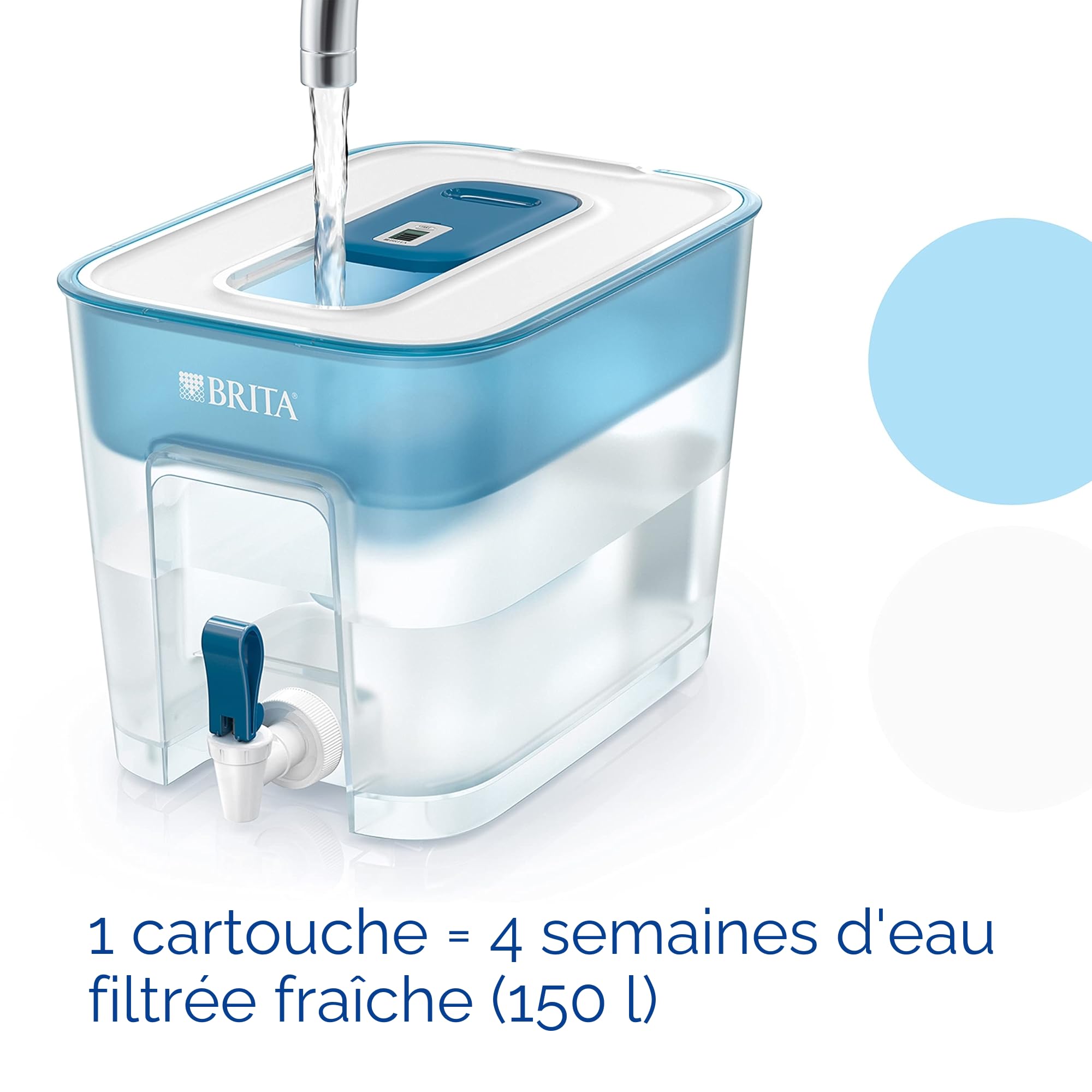 Brita Flow 125356 Set de filtres à économie d'eau 8.2 l blanc, pétrole