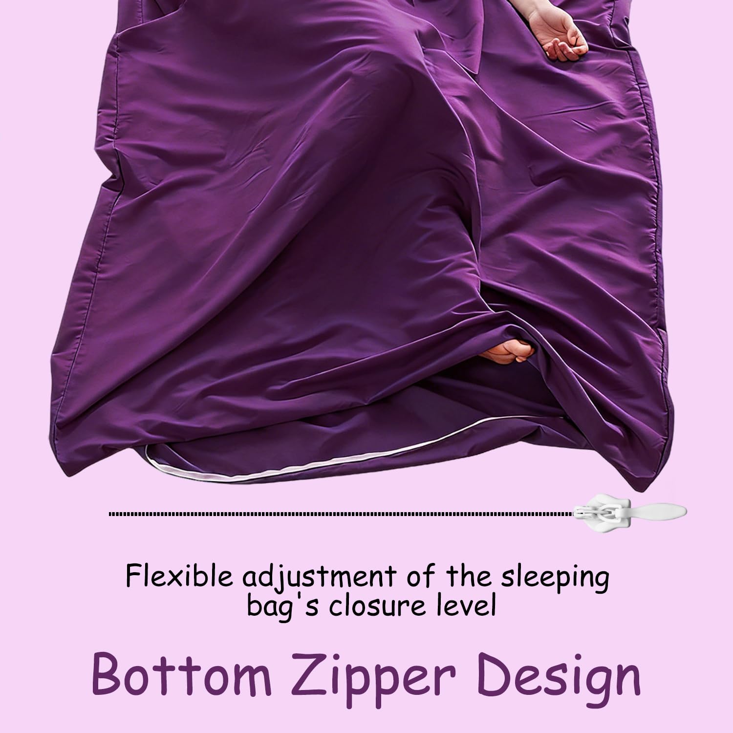Saco de Dormir, Saco de Viaje Ultra-pequeño y Ultraligero, Saco Sabana con Comparimiento de Almohada Agregado, Ideal para Mochileros, Hostales y Cabañas de Montaña(220 x 90cm)