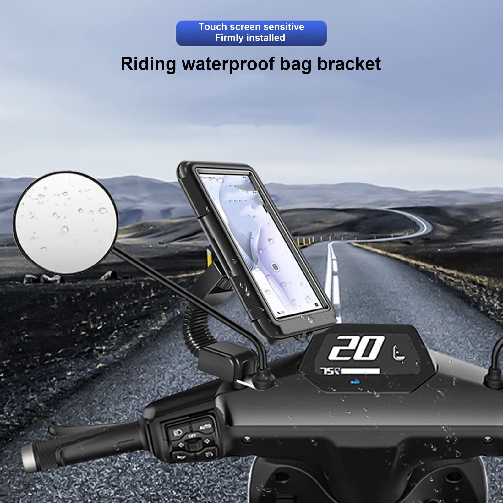 Suporte Telemóvel Moto Soporte GPS Funda Protectora Impermeable para Teléfono De Bicicleta Y Motocicleta Bolsa para Patinetes Soporte para Funda Móvil