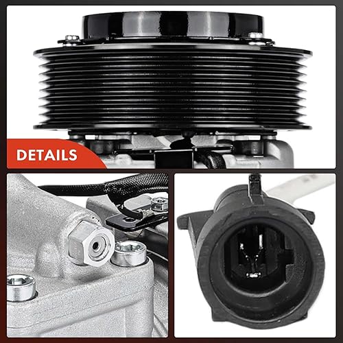 Miniatura 8 de A-Premium Compresor de AC con embrague compatible con Mercedes-Benz C300, C350, C400, C450C63CL63CLA45CLS63E43E63 AMG, E350, E400, CLA250, CLS550,