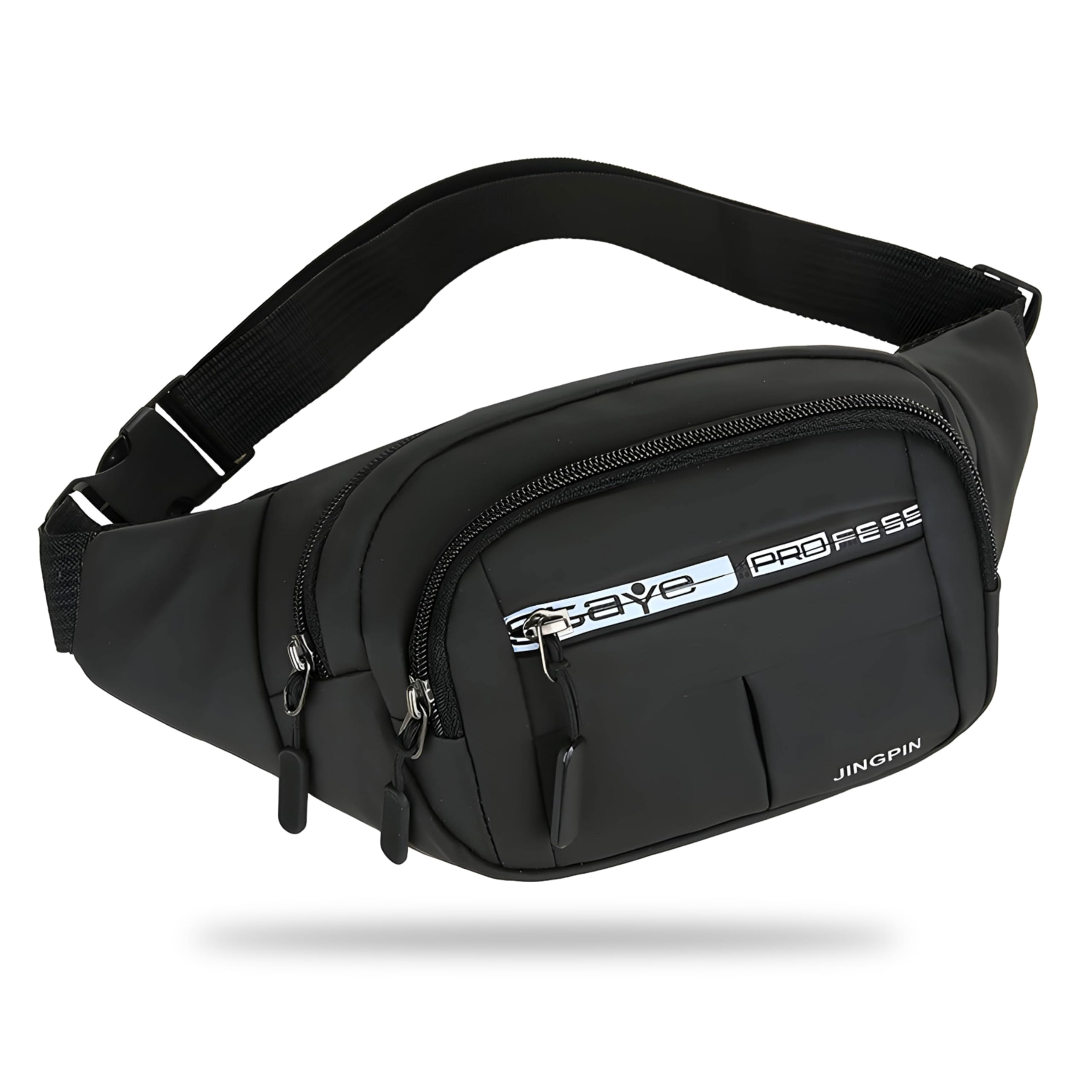 Kraptick Premium Unisex Waist Bag for Men and Women - Stylish Hip Bag, Fanny Pack, Travel Money Belt (Black)-image-9