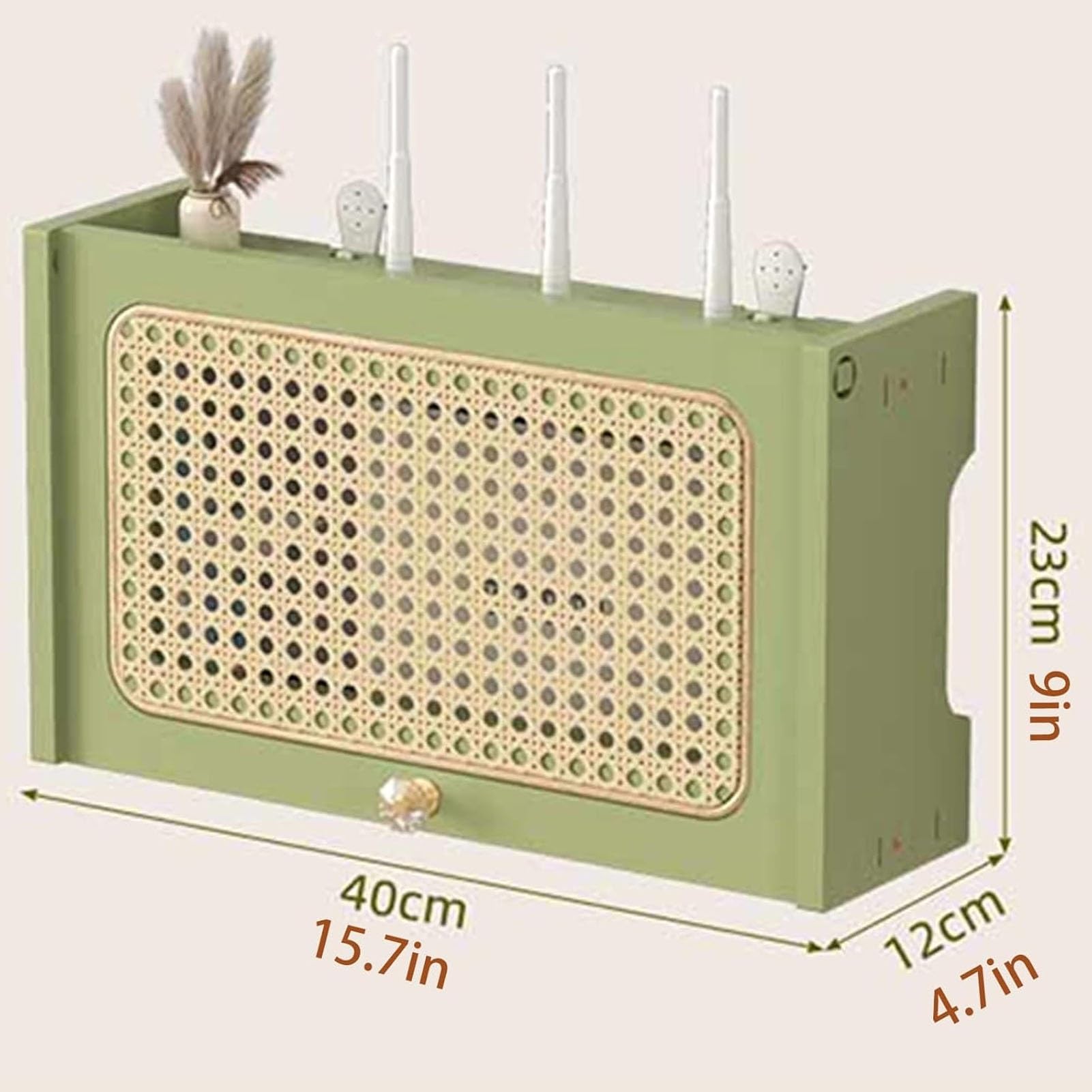 Router-Wandhalterung, WLAN-Router-Aufbewahrungsbox, Heimkino-Aufbewahrungsschrank, Kann Zur Abdeckung von Elektrodosen Und Zur Aufbewahrung von Ungenutzten Gegenständen(Nero,40cm/15.7in)