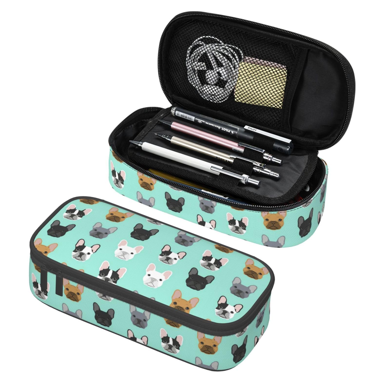 GVGOAGL Dog French Bulldog Pencil Case Organizer Big Capacity Pencil Pouch Stationery With Zipper School Supplies Pencil Bag For Girls Boys Office