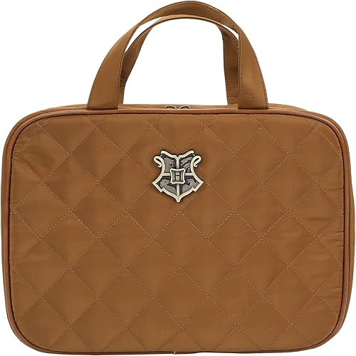 Bioworld Neceser colgante acolchado de Harry Potter Hogwarts, Marrón