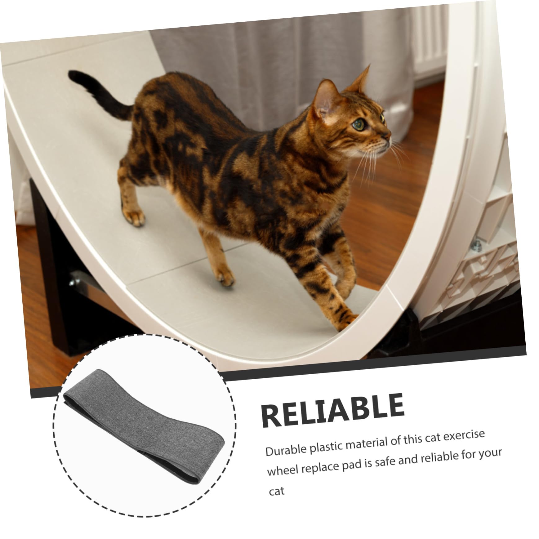 Garneck Tappetino per Ruota del Gatto Antiscivolo Resistente, Cuscino Silenzioso per Esercizi Ruota da Corsa, Accessorio per attività Domestiche e Benessere del Gatto