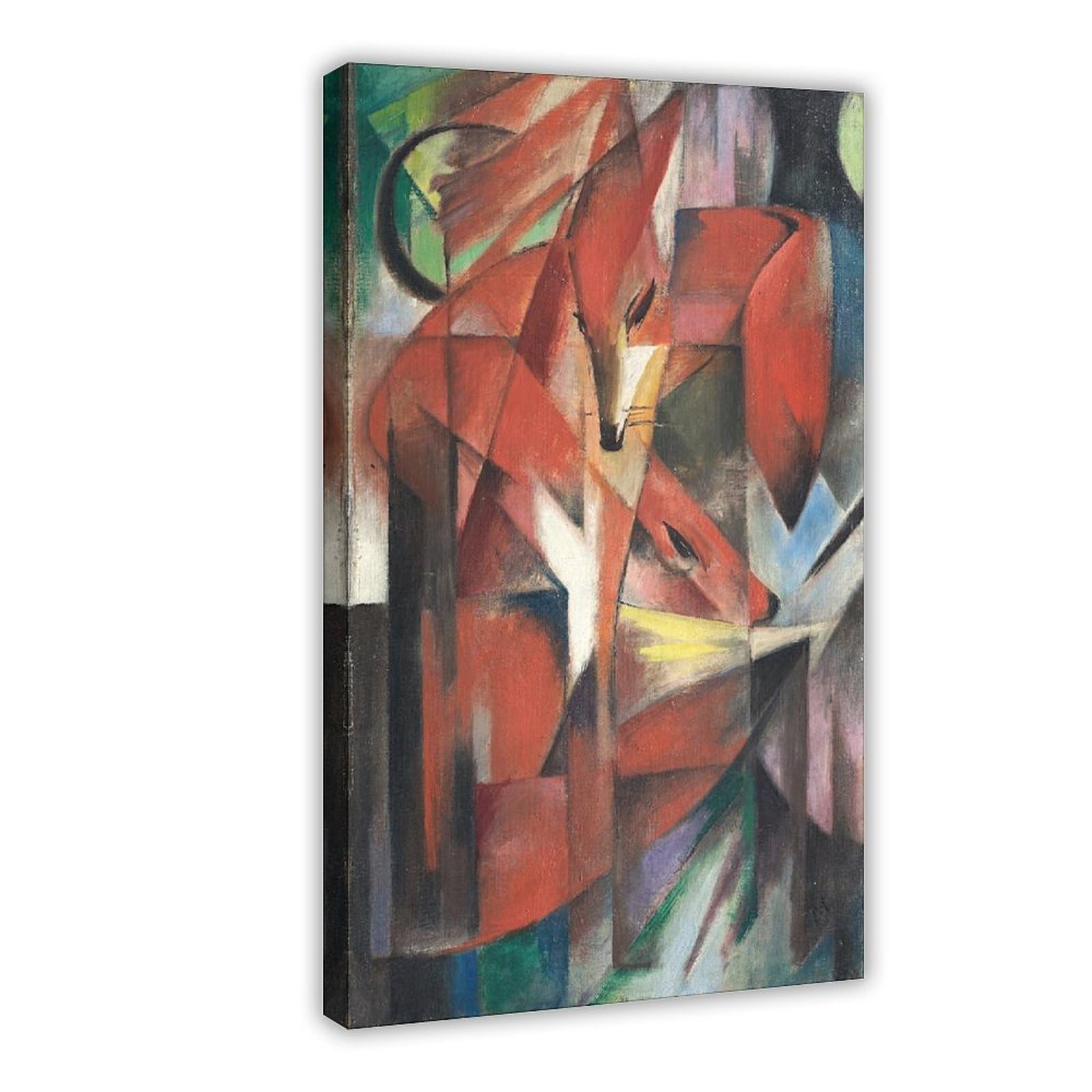 WCYB Franz Marc Red Foxes Posters Prints Canvas Deco Paintings Wall Art Hangable Frame 20" L X 30" W