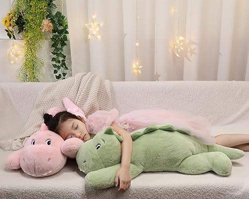 Miniatura 8 de Animales de peluche con peso de dinosaurio de 31 pulgadas, 5 libras, animal de peluche grande con peso, bonita almohada de peluche, regalos de