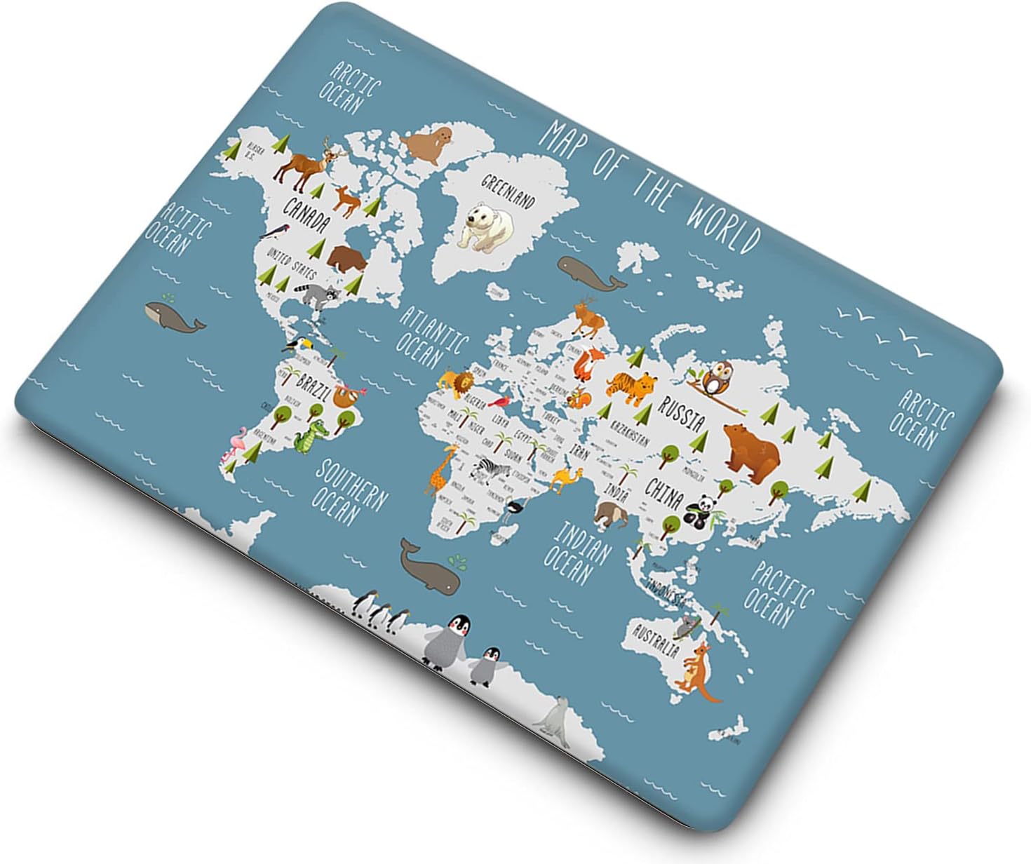 Laptop Hard Shell Case Compatible with MacBook Pro 14 inch 2021/2023 Release Model M1 A2442/A2779 M2 Pro/Max Chip, Plastic Protective Hard Shell Case Cover & Keyboard Cover, World map