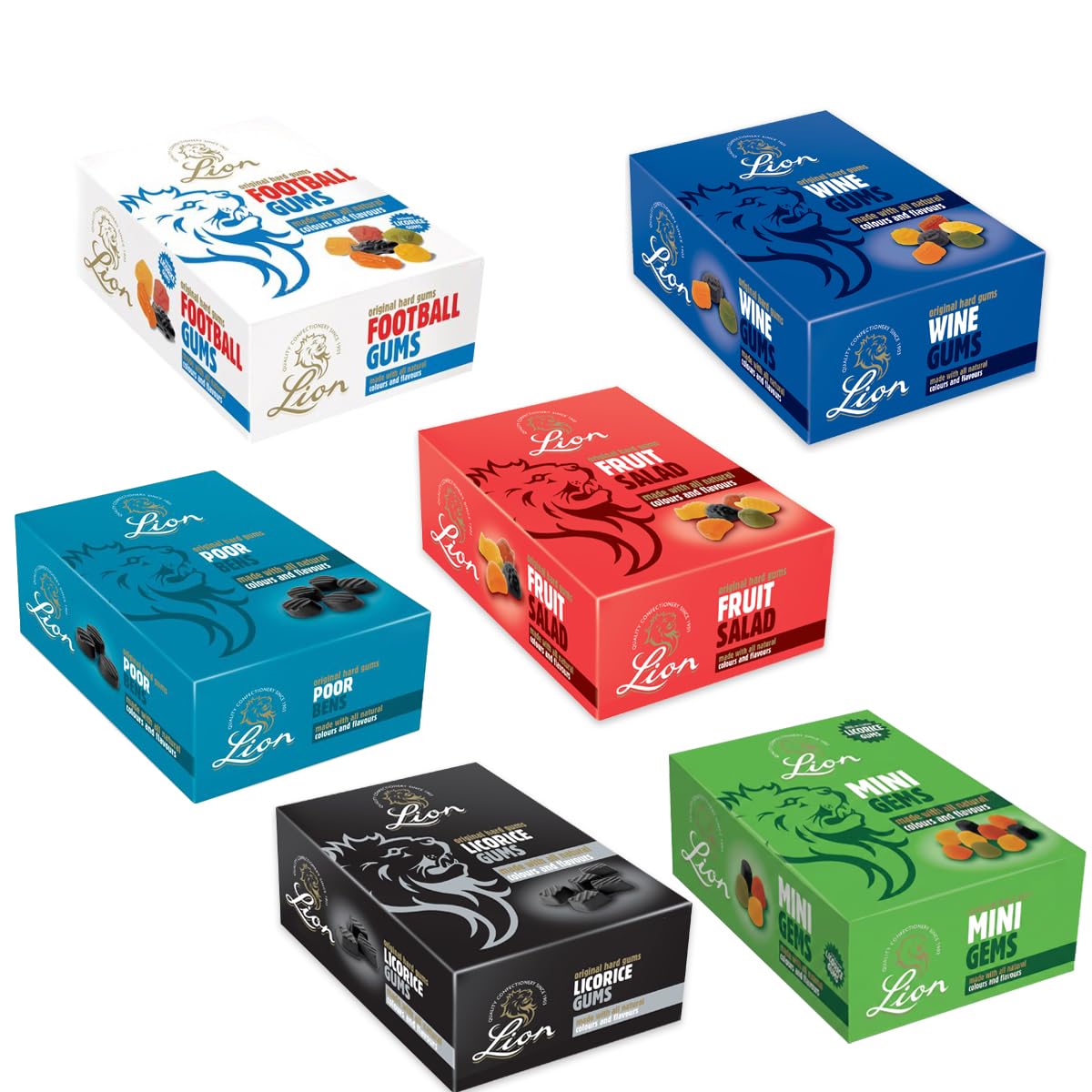 Sponsored Ad – Pick any 2 Lion 2kg Boxes, You Choose the Ones You Want; Lion Mini Gems (formerly Midget Gems), Football Gums, Licorice Gums, Wine Gums, Fruit Salad And Poor Bens