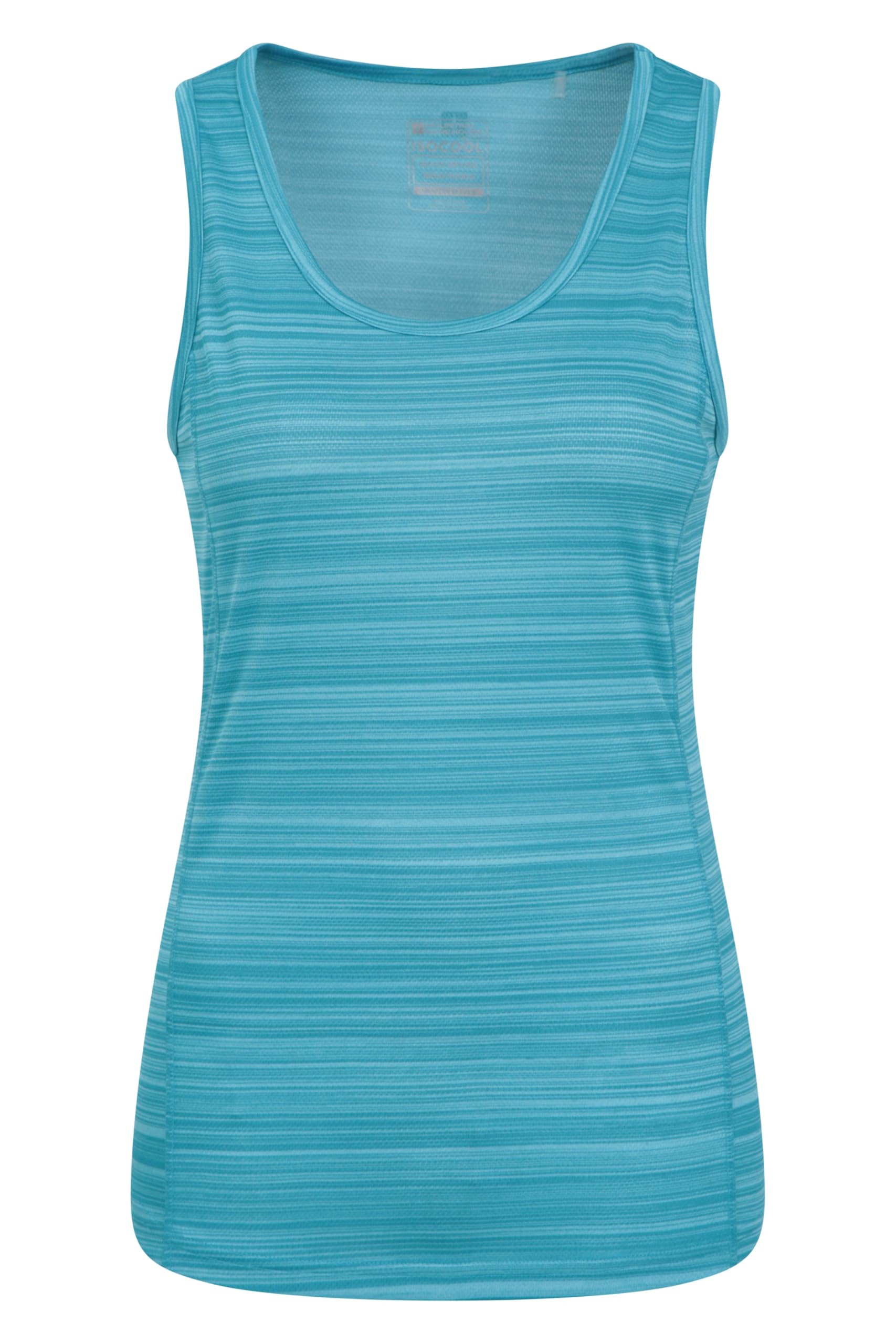 Mountain Warehouse Women's 'Endurance II' Quick Wicking Gym Yoga Polyester Striped Vest in Blue | Size: 14