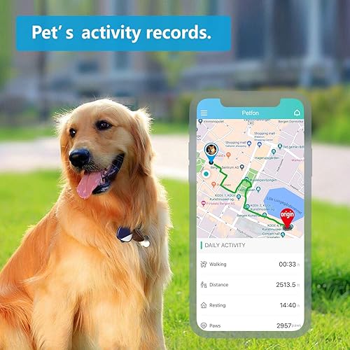 Miniatura 4 de PETFON Rastreador GPS para mascotas sin tarifa mensual dispositivo de collar de seguimiento en tiempo real control de aplicación para perros y