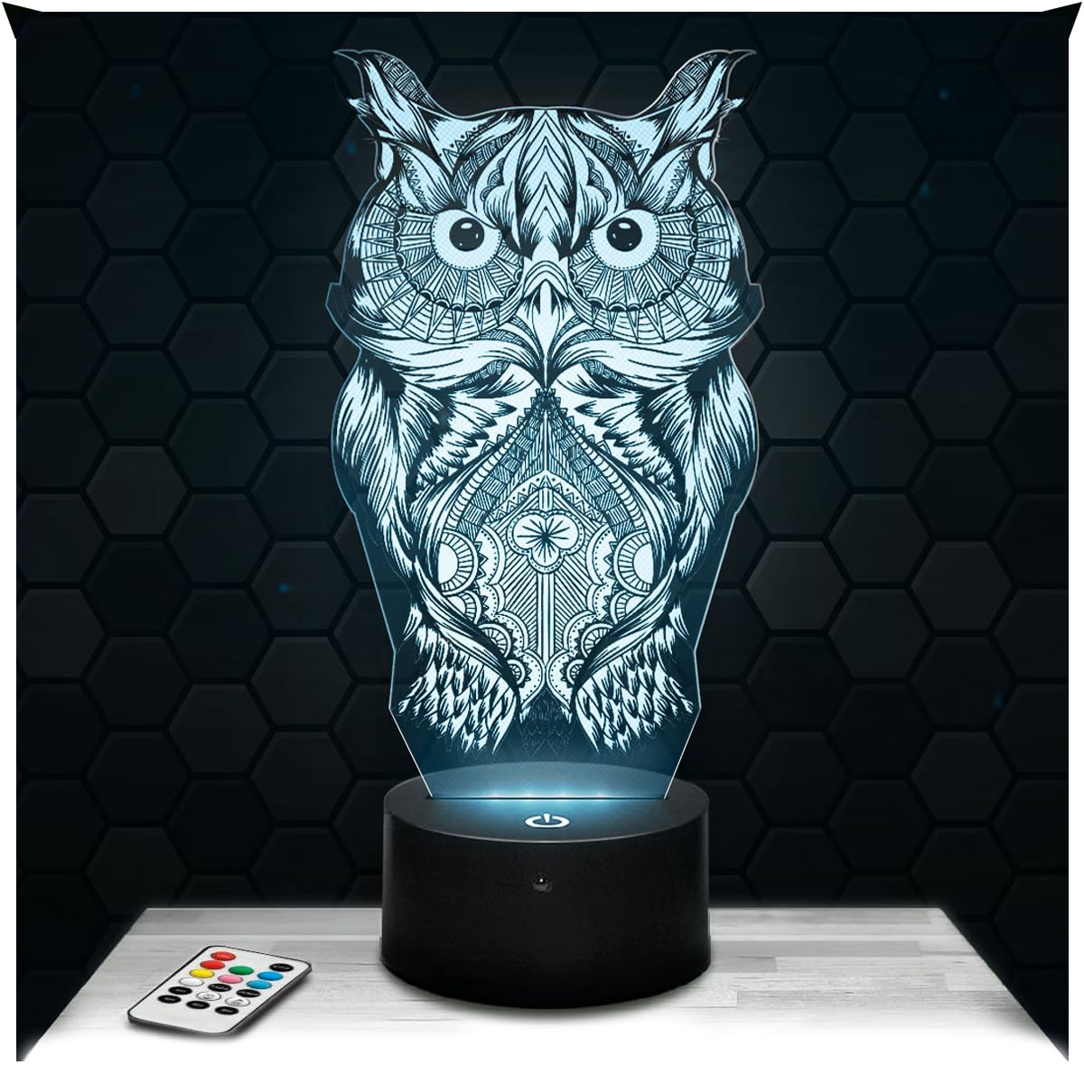 Lampephoto.fr - Owl 3D Lamp Animal Night Light 3D LED Illusion, Christmas Birthday Gift idea for boy and Girl Children's or Adult Bedroom Night Light, Gifts Merchandising, Bedside Lamp