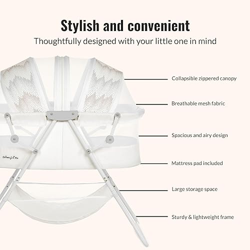 Miniatura 5 de Dream On Me Karley - Moisés para bebé, color blanco paloma