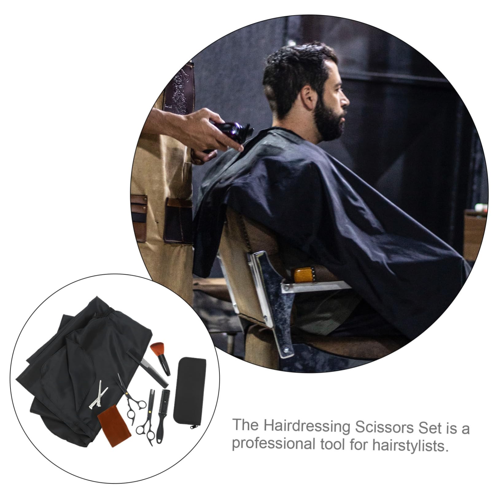 FRCOLOR Tijeras Para Cortar El Pelo Peines Barbero Herramientas Profesionales De Peluquería Para Uso Casa o Barbería