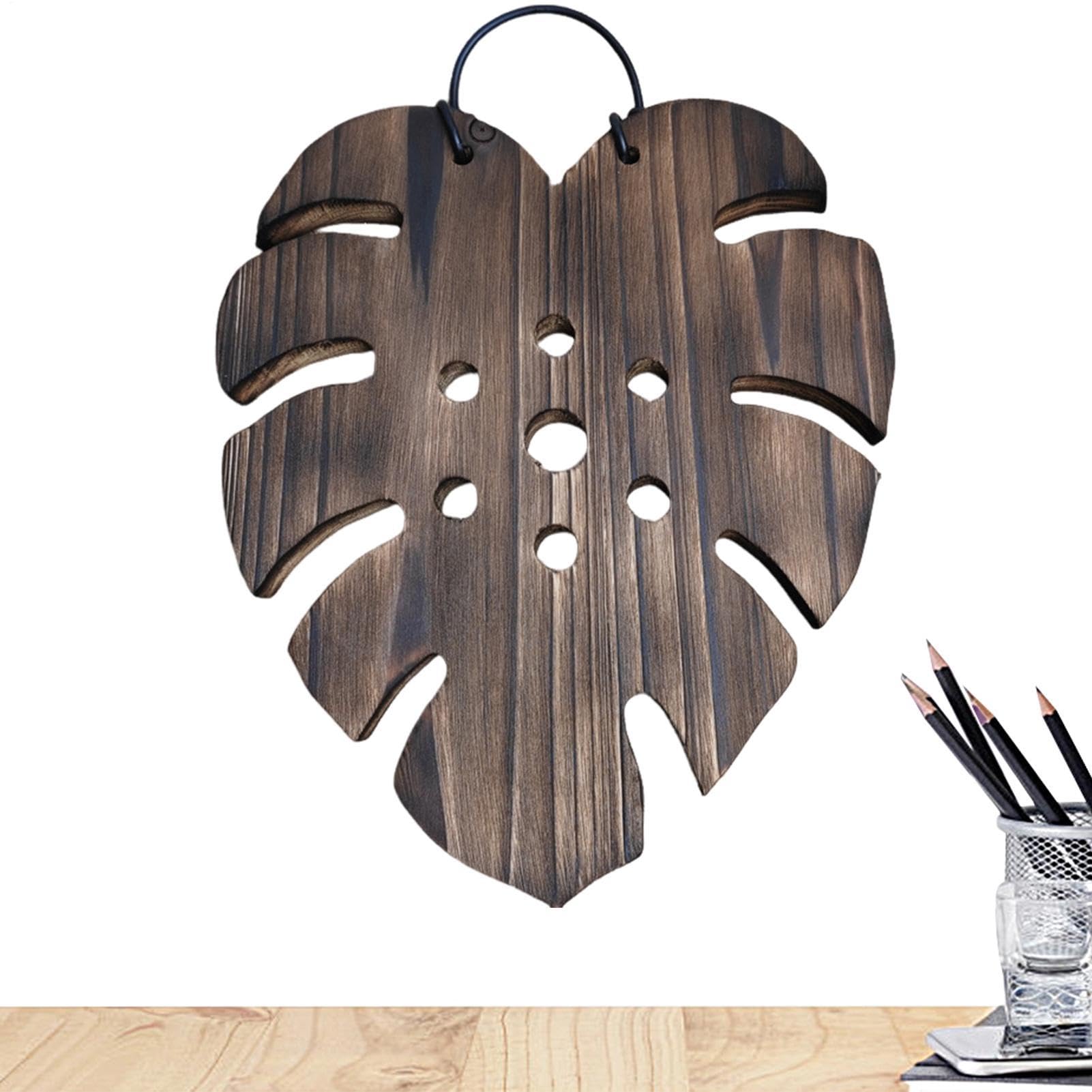Pot mural en bois de Monstera au design haut de gamme pour intérieur