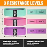 Bandes de résistance au tissu pour travailler dehors - Bandes d'exercice pour les femmes et les hommes, Bandes de bottes pour les jambes et le cul, Yoga, Pilates, Réhab, Fitness et d ' entraînement à domicile