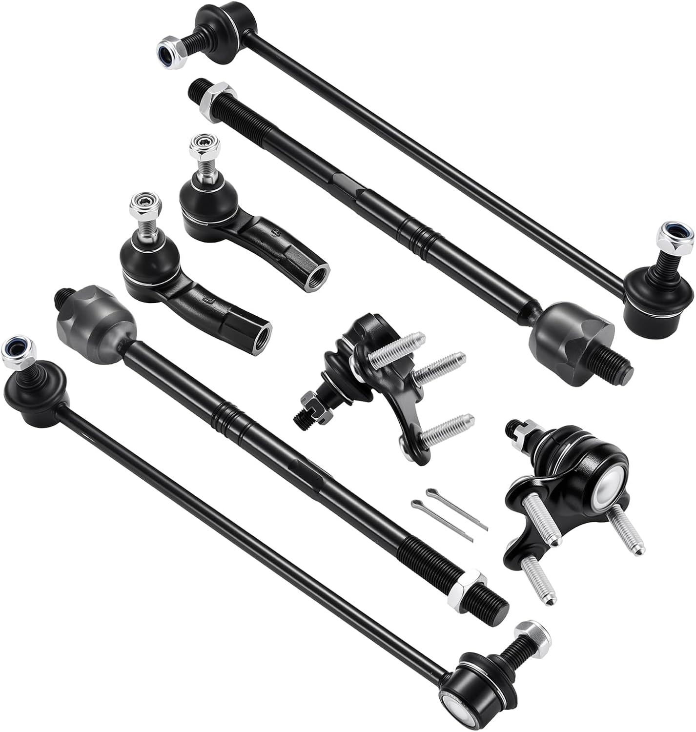 8PCS ES80666 ES80667 EV80665 Inner and Outer Tie Rod End kit Compatible with Volkswagen Jetta 2008-2018