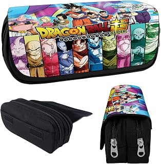 RHYII-Goku Pencil Case Goku Animation Pen Case Bag Goku Portable Stationery Case Pen Bags Animation Big Capacity Pencil Bag Game Pencil Cases Double Layer Storage Bag for Child Girls Boys and Adults