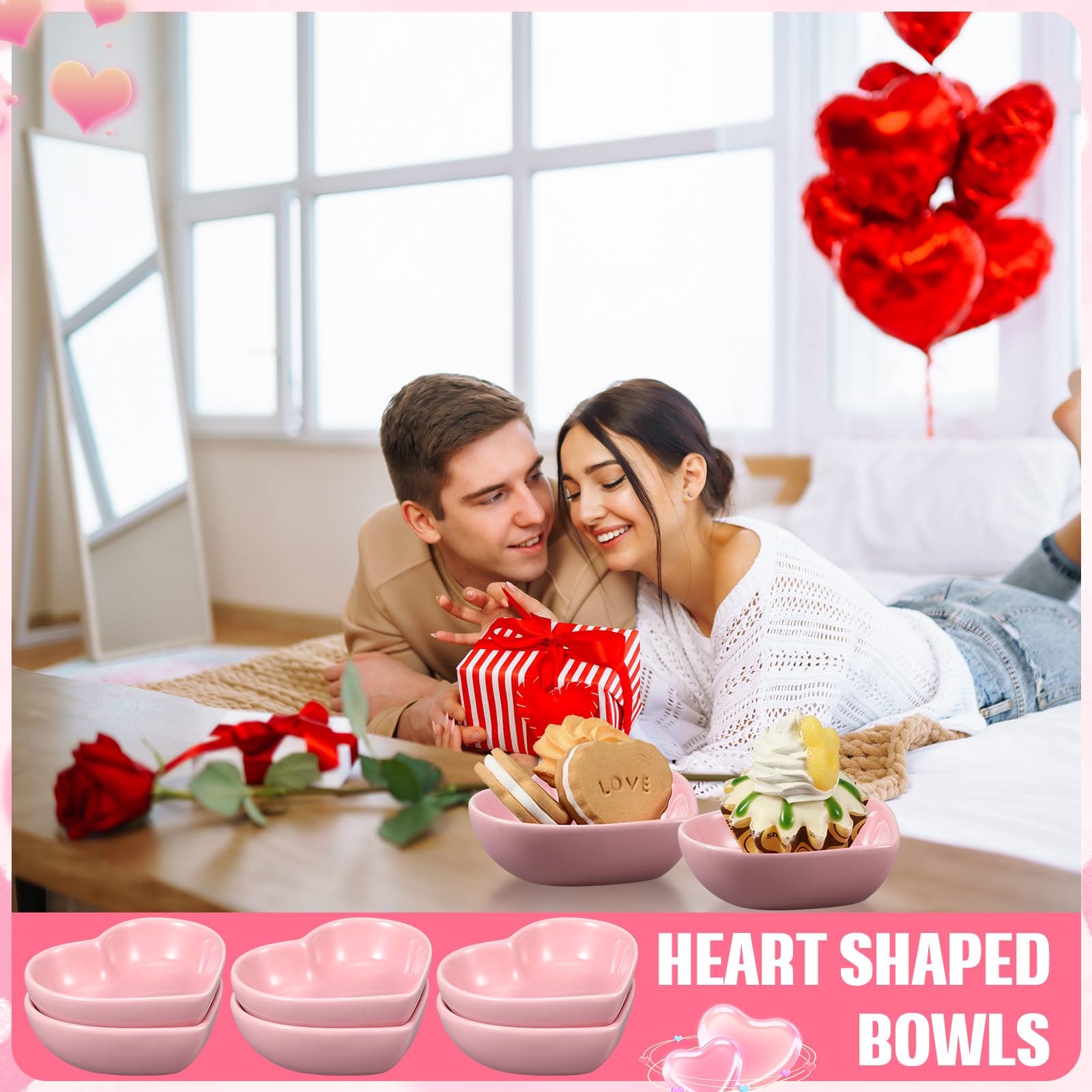 Amazon.co.jp: ZCYSRLQIN ハート型ボウル セラミックディップボウル