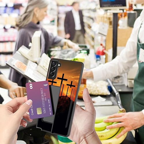 Miniatura 9 de BFUKVOU Funda para Galaxy S21 Ultra, estilo vintage de los años 80, Boombox de doble capa, suave, dura, cartera, bolsillo, tarjeta de crédito,