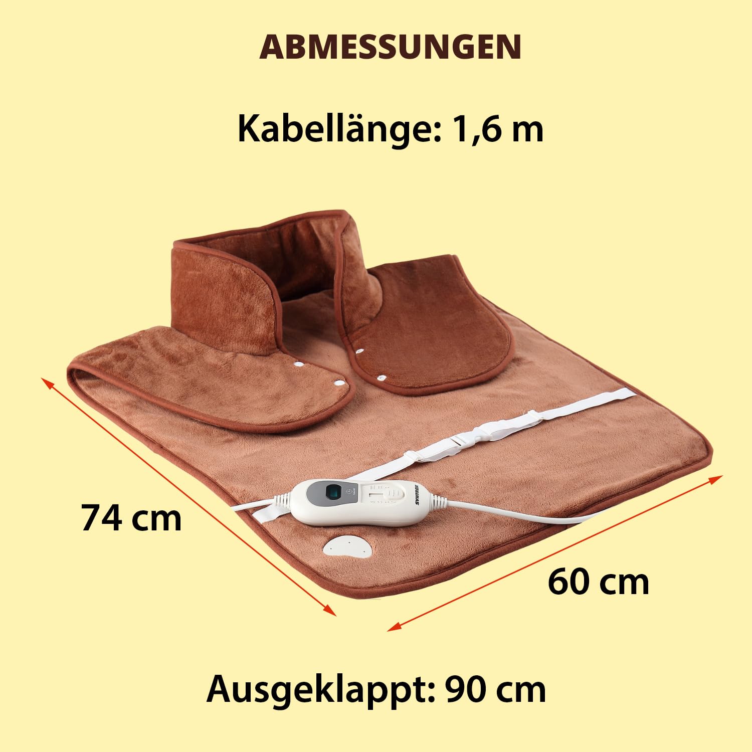 Syntrox Germany Wärmegürtel für Rücken Hainas | Rückenwärmer | Nackenwärmer Heizweste, Wärmebehandlung, Temperaturstufen, Überhitzungsschutz, Wellness-Produkt, Entspannung zu Hause
