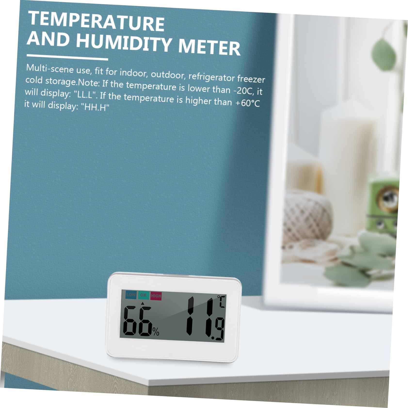 Zerodeko 3pezzi Termometro Igrometro Elettronico Compatto Per Cucina e Frigorifero Misuratore Di Temperatura e Umidità Portatile Con Monitoraggio Reale e Display Per Ambienti Interni Ed