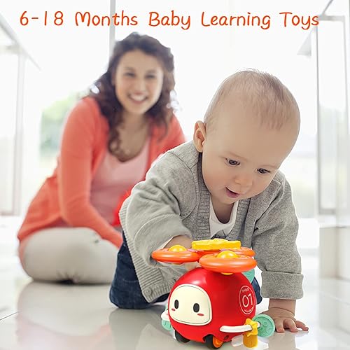 Miniatura 6 de PRAGYM Juguetes para bebés de 12 a 18 meses de edad juguetes giratorios para automóvil de silla alta con ventosas juguetes Montessori para niños de