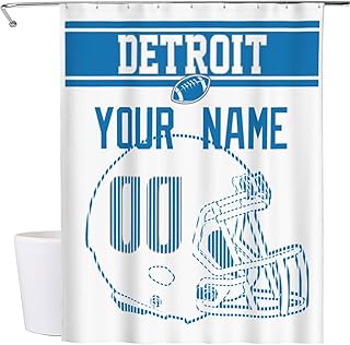 Detroit Shower Curtain White Custom Any Name and Number for Men Women Gifts
