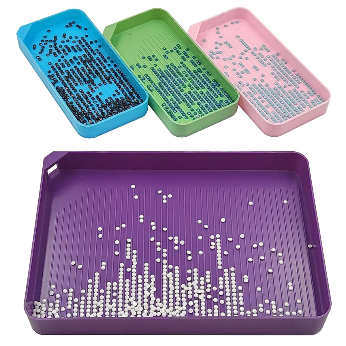 Diamant-Kunststifte Set - 3 Stifte + Tablett & Kleber Für DIY Diamantmalerei & Bastelprojekte