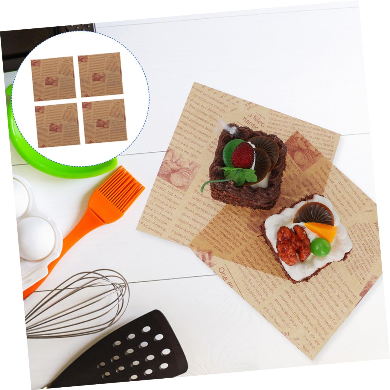 Papier Sulfurisé Cuisson 25x25 Cm, Feuilles Antiadhésives Résistantes à La Graisse, Qualité Alimentaire, 200 Pièces, Adapté Four Micro-ondes Réfrigérateur, Emballage Alimentaire Et Pâtisserie