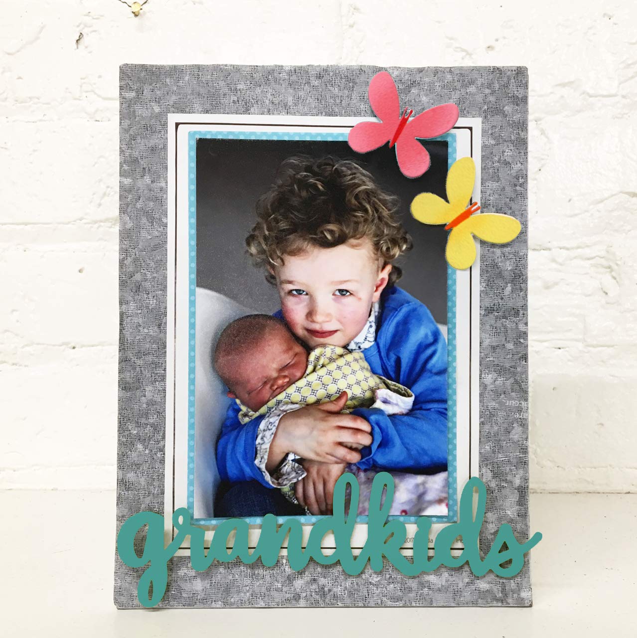 Board with Lily Pad Background and Lotus and Butterfly