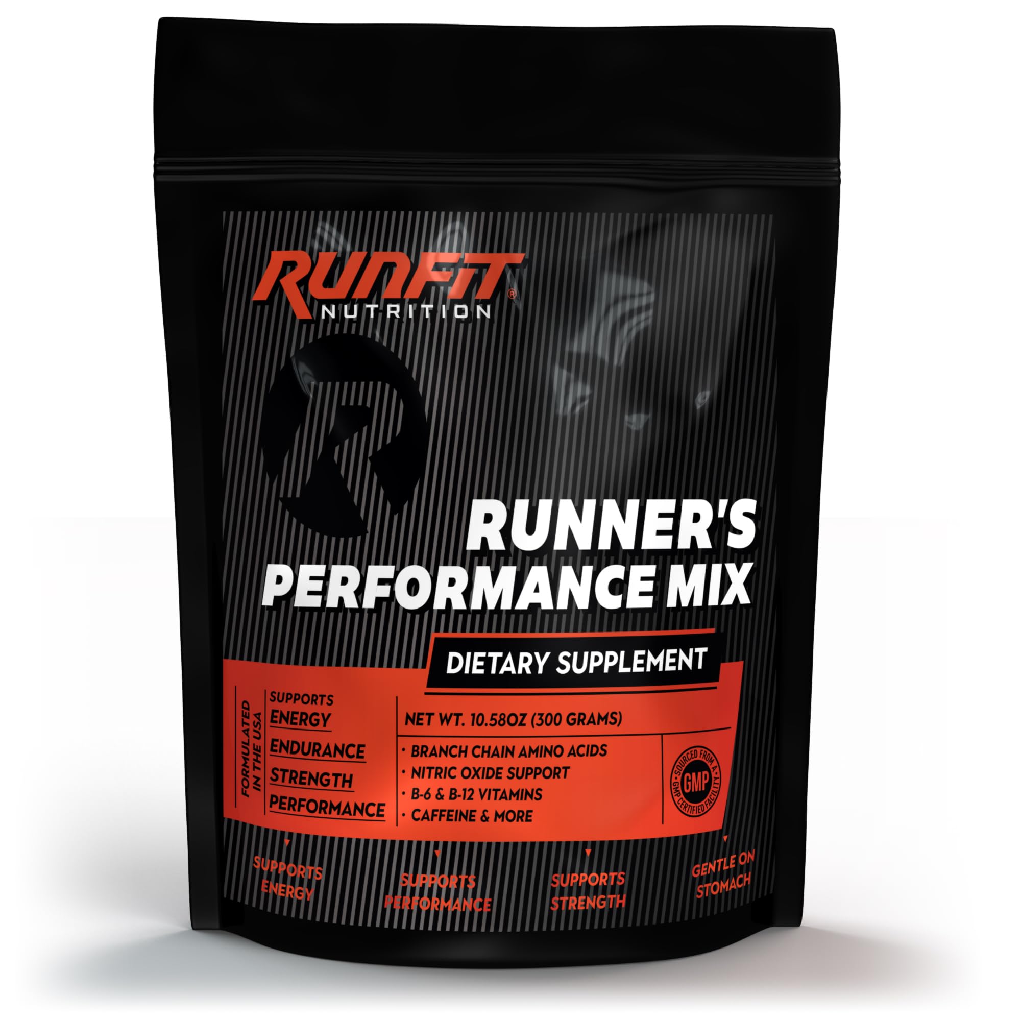 Run Fit Nutrition Runner's Performance Mix - Energy & Endurance Powder - Keto Friendly - Low Carb & Low Calorie - Vitamins, BCAAs, Caffeine & More - Fruit Punch - 30 Servings!