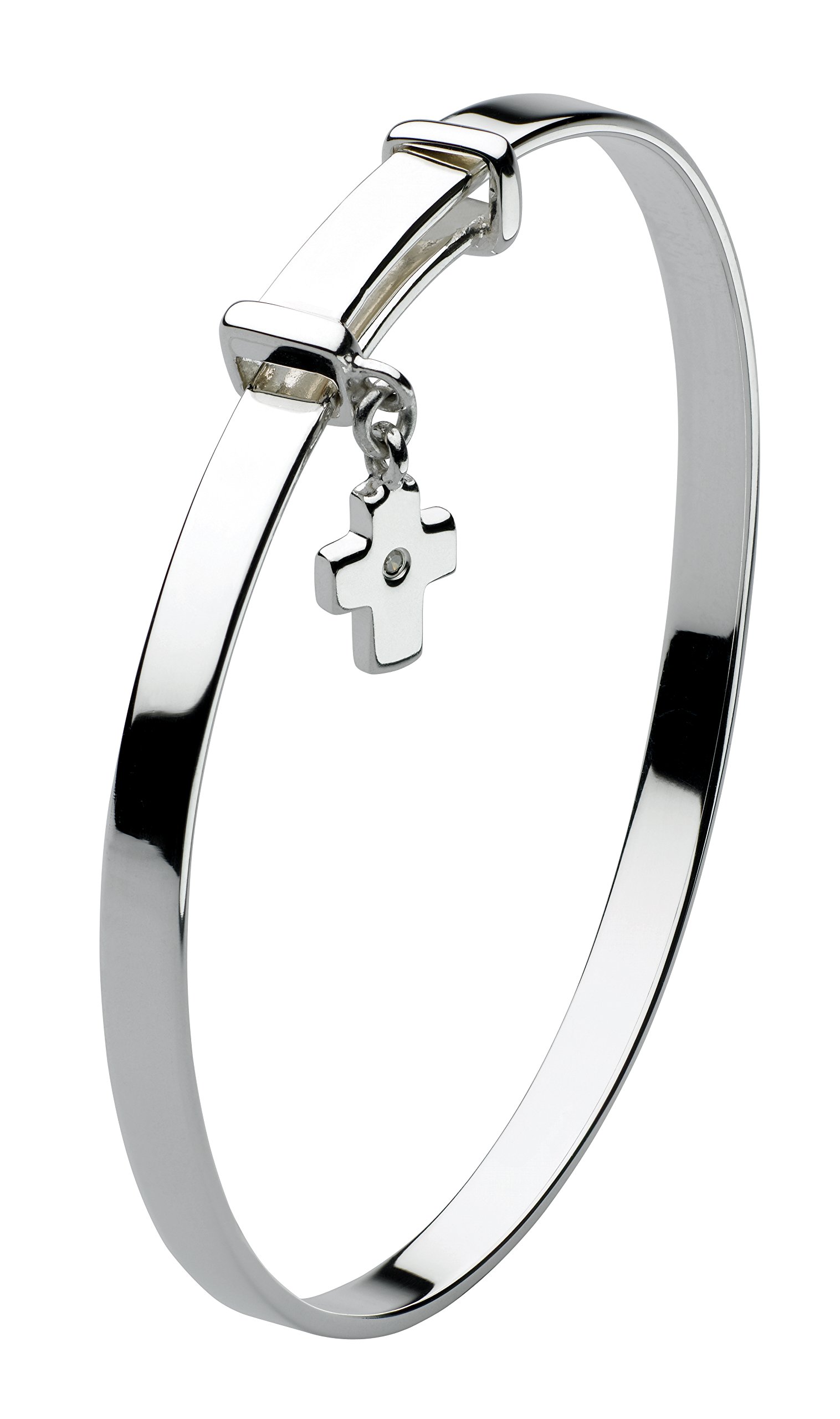 Kit Heath Girl's Sterling Silver Dinky Diamond Cross Bangle
