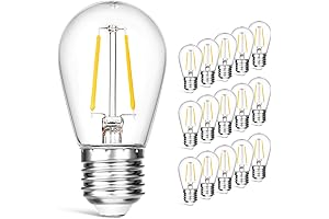 VEWEET Dimmable Shatterproof S14 LED Replacement Outdoor String Light Bulbs