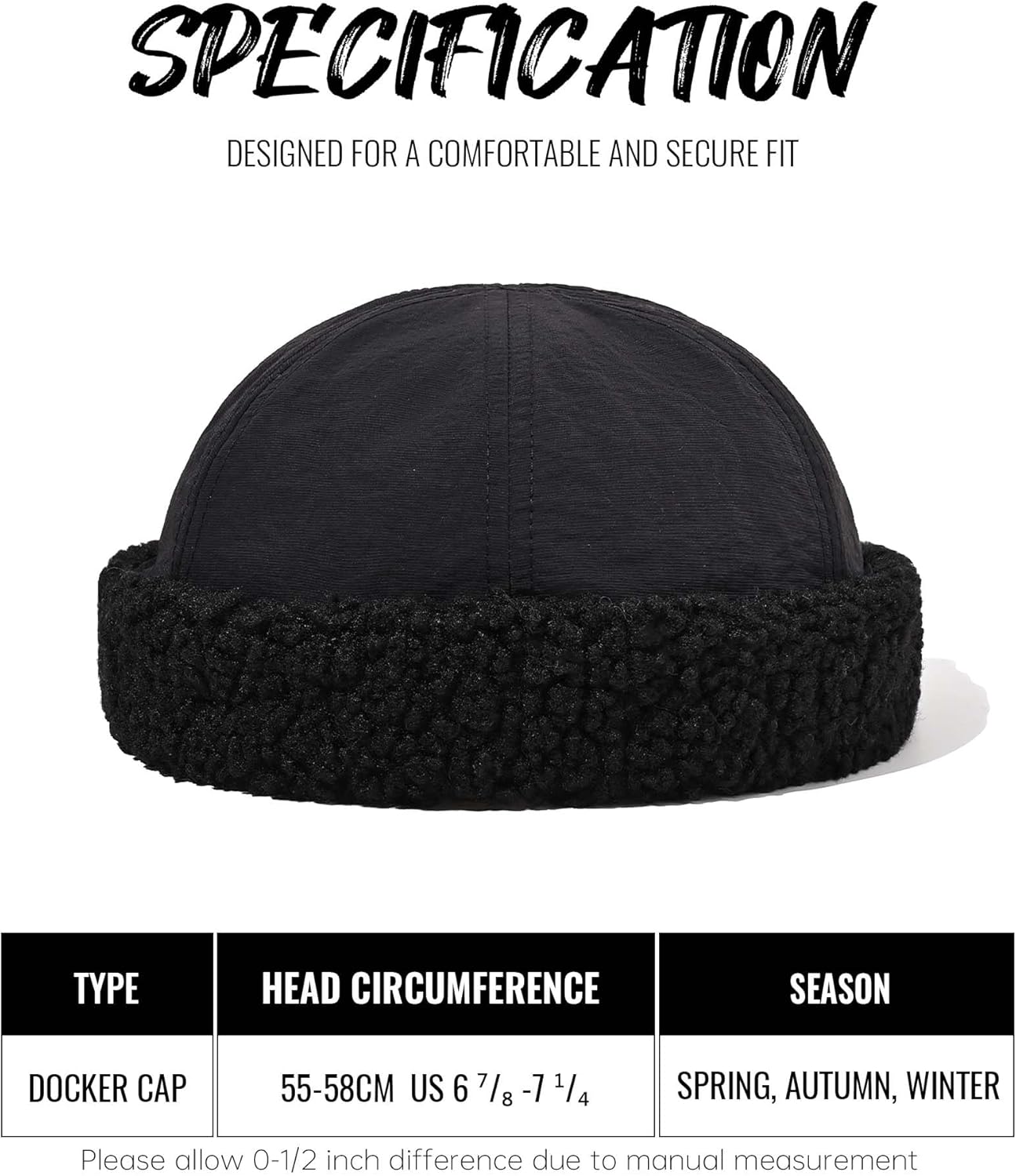 Clakllie Mens Brimless Hat Causal Docker Cap Lambswool Beanie Hat Daily Skull Cap Winter Sailor Fisherman Leon Hat - Image 4
