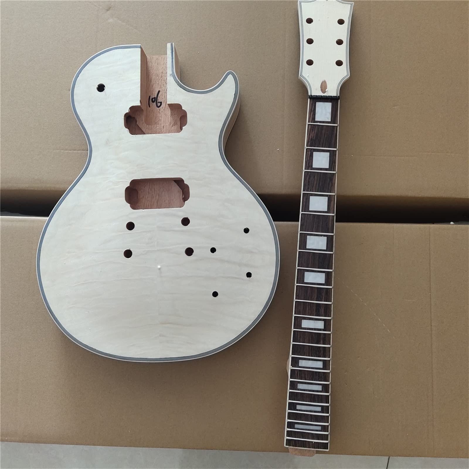 1 Zestaw Niedokończonej Gitary Elektrycznej Szyi I Ciała Zestaw Gitarowy DIY Część Cały Sprzęt Niedokończony zestaw gitary elektrycznej